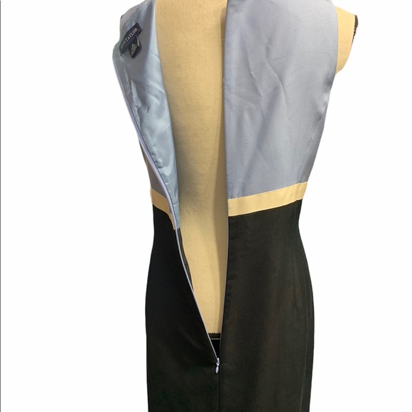 Ann Taylor LOFT Navy Periwinkle Blue White Color Block Sheath Dress 10 - Picture 5 of 5